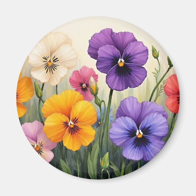 Aimant Jolies Pansies (Devant)