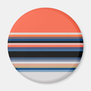 Aimant Jolies rayures orange bleu