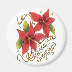 Aimant Jolies salutations de la saison de Noël avec des p