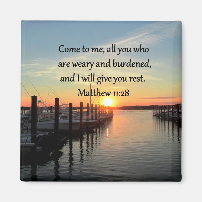 AIMANT JOLIMENT MATTHEW 11:28 SCRIPTURE DU COUCHER DE SOL (Devant)