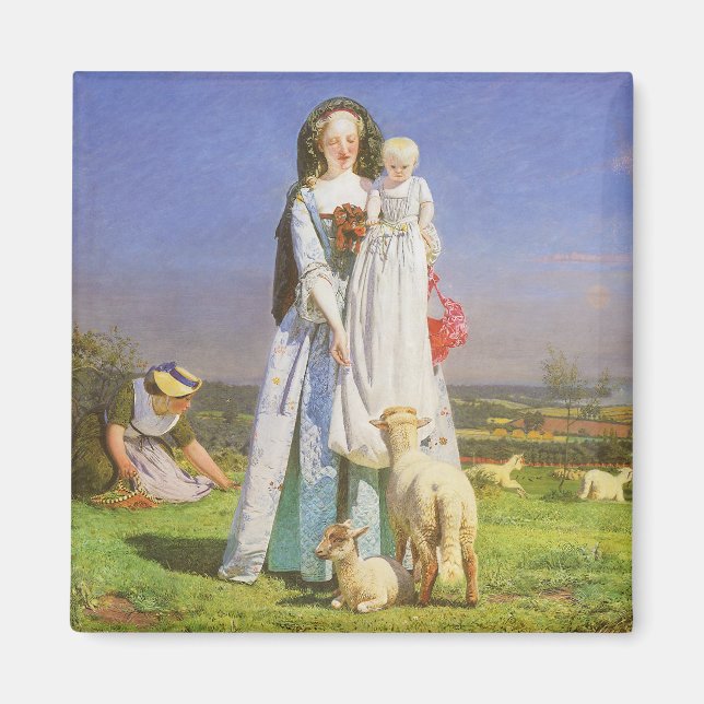 Aimant Jolis agneaux bêlants par Ford Madox Brown (Devant)
