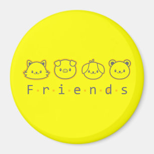 Aimant Jolis amis animaux se font face