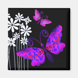 Aimant "Jolis papillons" (pourpre) par Cheryl Daniels