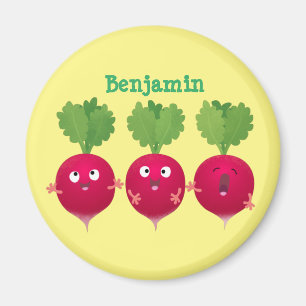 Aimant Jolis radis trio chantant dessin animé légumes