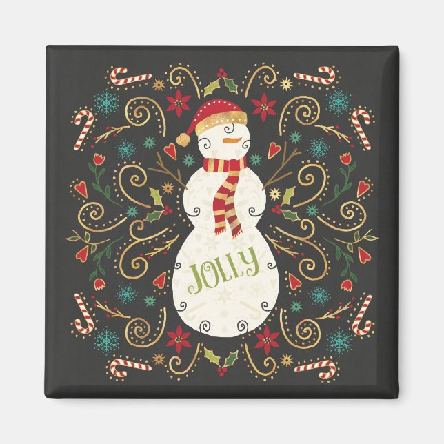 Aimant Jolly Otomi Holiday Snowman (Devant)