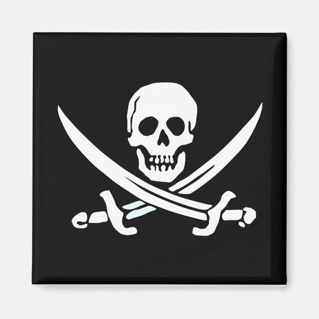 Aimant Jolly roger de pirate magnétique (Devant)