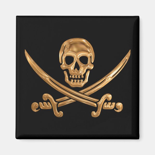Aimant Jolly roger d'or (Devant)