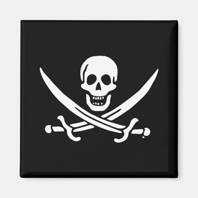Aimant Jolly roger drapeau de pirate (Devant)