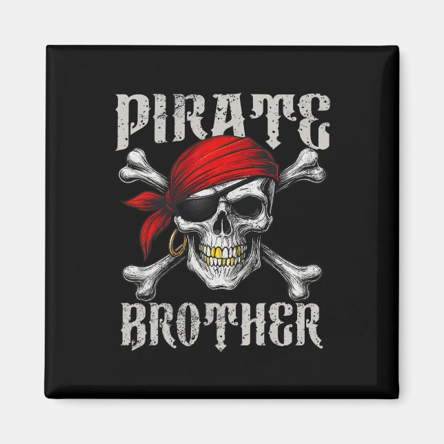 Aimant Jolly roger Frère Pirate Drapeau Et Crossbon Crâne (Devant)