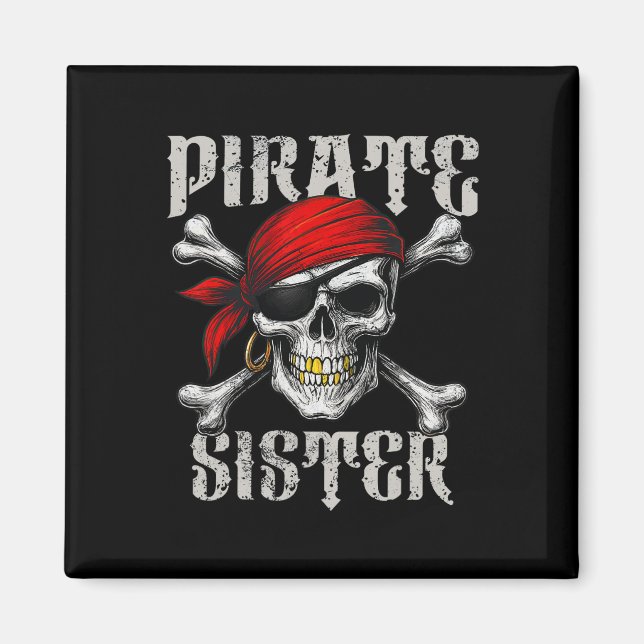 Aimant Jolly roger Pirate Soeur Drapeau Et Crossbone Du C (Devant)