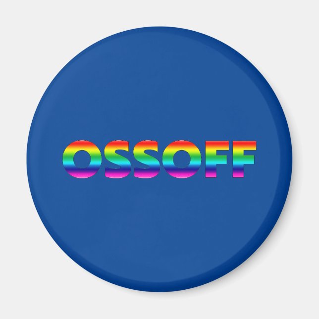 Aimant Jon Ossoff Géorgie Sénat deuxième fierté lgbt bleu (Devant)