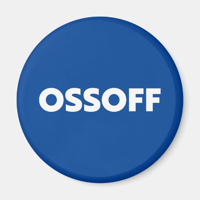 Aimant Jon Ossoff Géorgie Sénat deuxième tour bleu blanc (Devant)