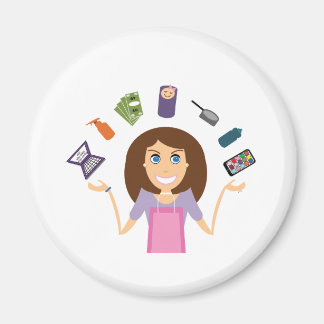 Aimant Jongler maman (Brunette)