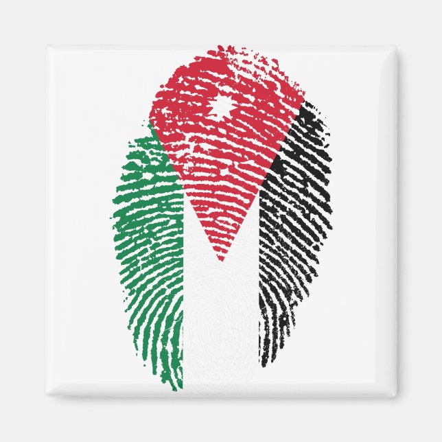Aimant Jordanie Drapeau Empreinte d'identification du pay (Devant)