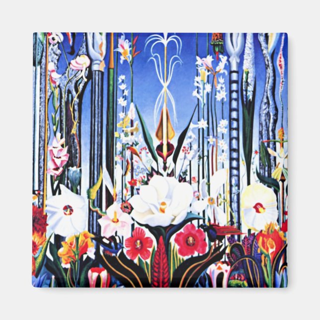 Aimant Joseph Stella peinture, Fleurs Italie (Devant)