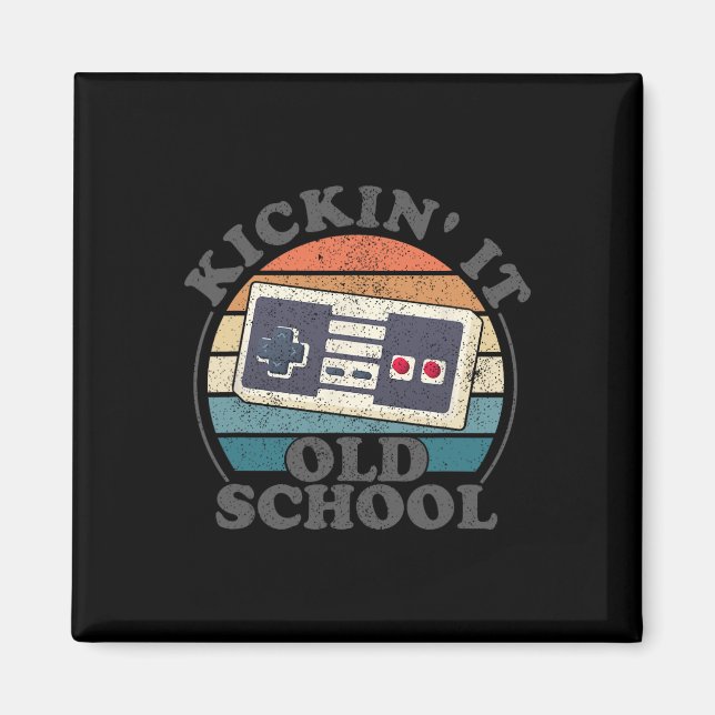 Aimant Jouer à l'ancienne école Rétro 80s Jeu vidéo Jeux  (Devant)