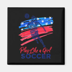 Aimant Jouer Comme Une Fille Football Sport Enfants Fille