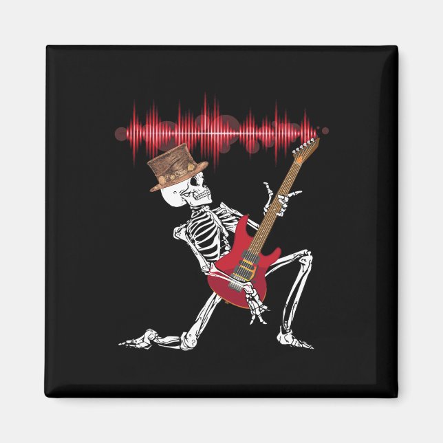 Aimant Jouer Guitare électrique drôle Halloween (Devant)