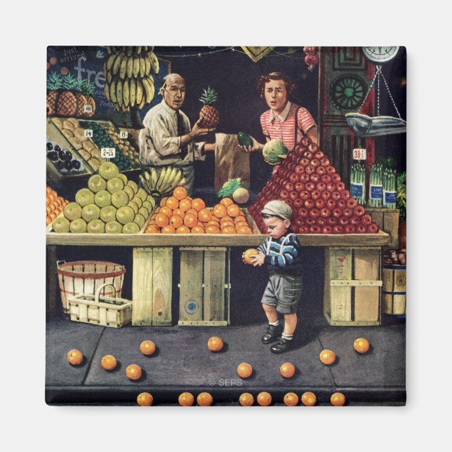 Aimant Jouet et oranges (Devant)