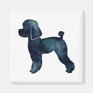 Aimant Jouet Poodle Noir Aquarelle Silhouette