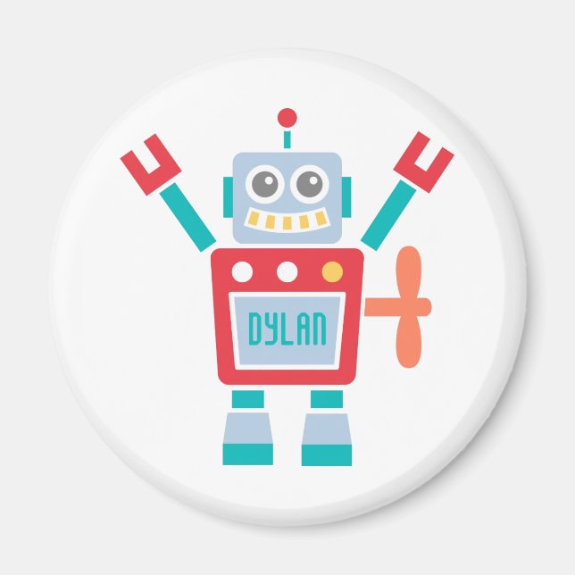 Aimant Jouet Robot Mignon Vintage Pour Enfants (Devant)