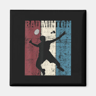 Aimant Joueur Badminton Vintage désorganisé