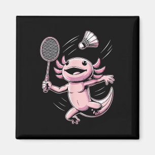 Aimant Joueur de badminton axolotl navette sport