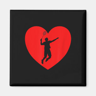 Aimant Joueur de badminton Cœur Drôle de badminton pour h