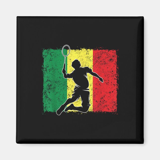 Aimant Joueur de badminton Drapeau sénégalais Sénégal (Devant)