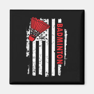 Aimant Joueur de badminton du drapeau des États-Unis Usa