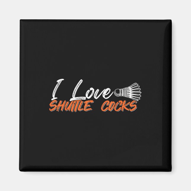 Aimant Joueur de badminton Love Game J'aime Shuttle S  (Devant)