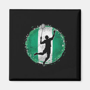 Aimant Joueur de Badminton Nigeria Drapeau nigérian Niger