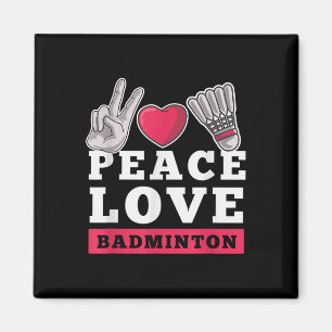 Aimant Joueur de badminton Paix Amour Cœur Sport Navette