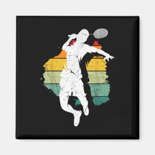 Aimant Joueur de badminton Rétro Équipe de badminton Joue
