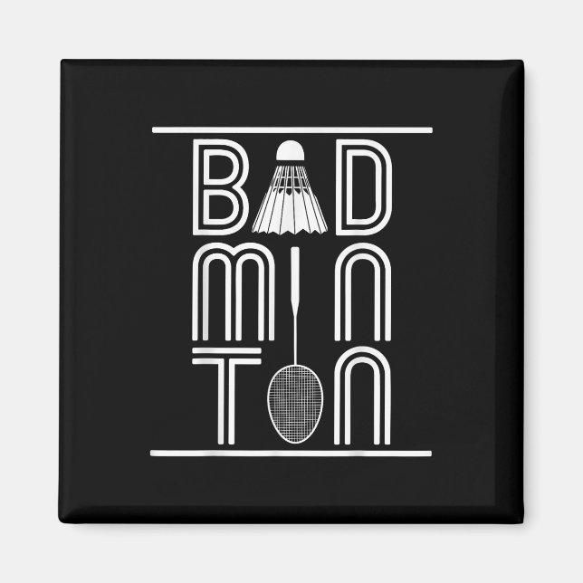 Aimant Joueur de badminton smash raquette navette  (Devant)