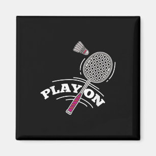 Aimant Joueur de badminton Sport Bâton Navette Raquette