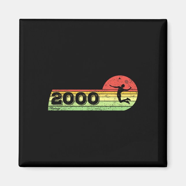 Aimant Joueur de badminton Vintage 2000 Birthday Shuttle  (Devant)