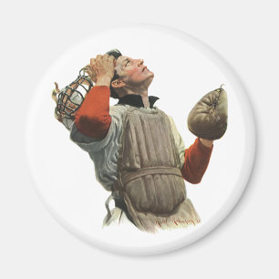 Aimant Joueur De Baseball vintage, Chercher