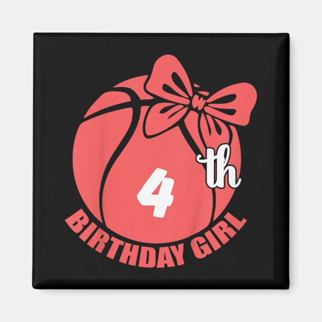 Aimant Joueur de basket-ball 4e anniversaire (Devant)