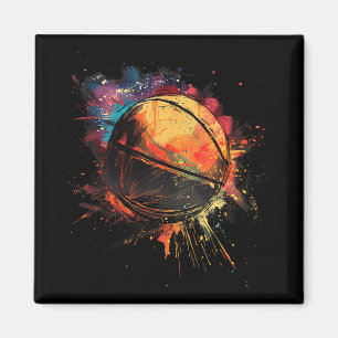 Aimant Joueur de basket-ball Aquarelle Dessin Ar