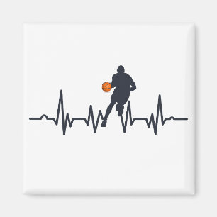 Aimant Joueur de basket-ball dribbling hearbeat