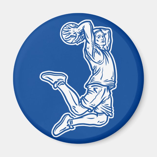 Aimant Joueur de basket-ball faisant Slam Dunk Light Desi (Devant)