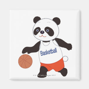Aimant Joueur de basket de panda ruisselant