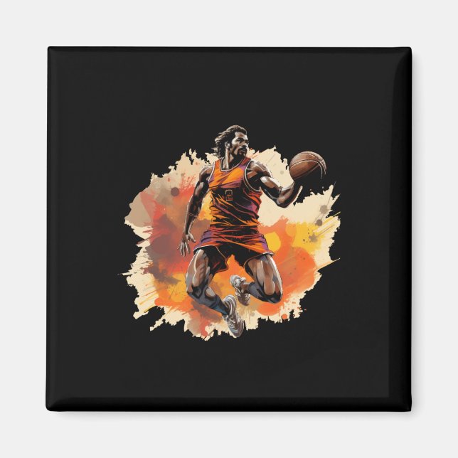 Aimant Joueur De Basket En Art Design 1 (Devant)