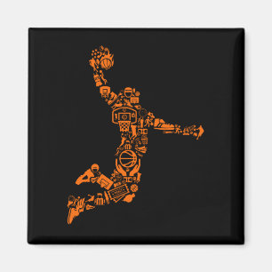 Aimant Joueur de basket Sport Vintage Athlète