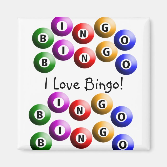 Aimant Joueur de Bingo "I Love Bingo" (Devant)