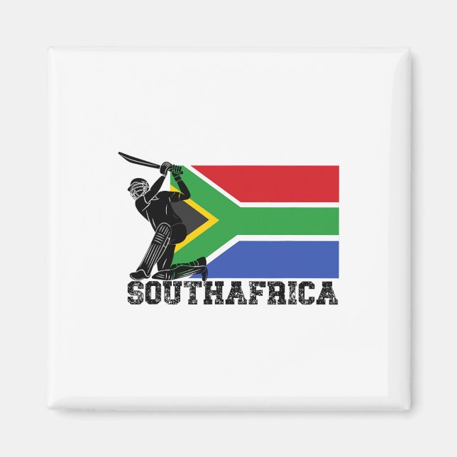 Aimant Joueur de cricket Drapeau Afrique du Sud Équipe sp (Devant)