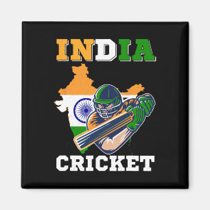 Aimant Joueur de cricket indien Drapeau Maillot Sports in