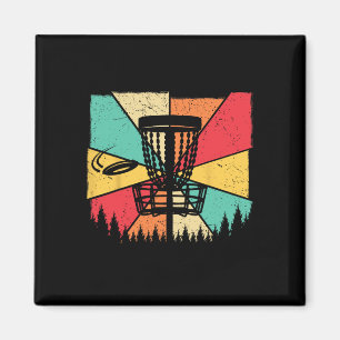 Aimant Joueur de Disc Golf Rétro Vintage - Dessin de Disc