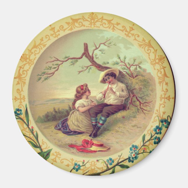 Aimant Joueur de flûte à la campagne (Devant)